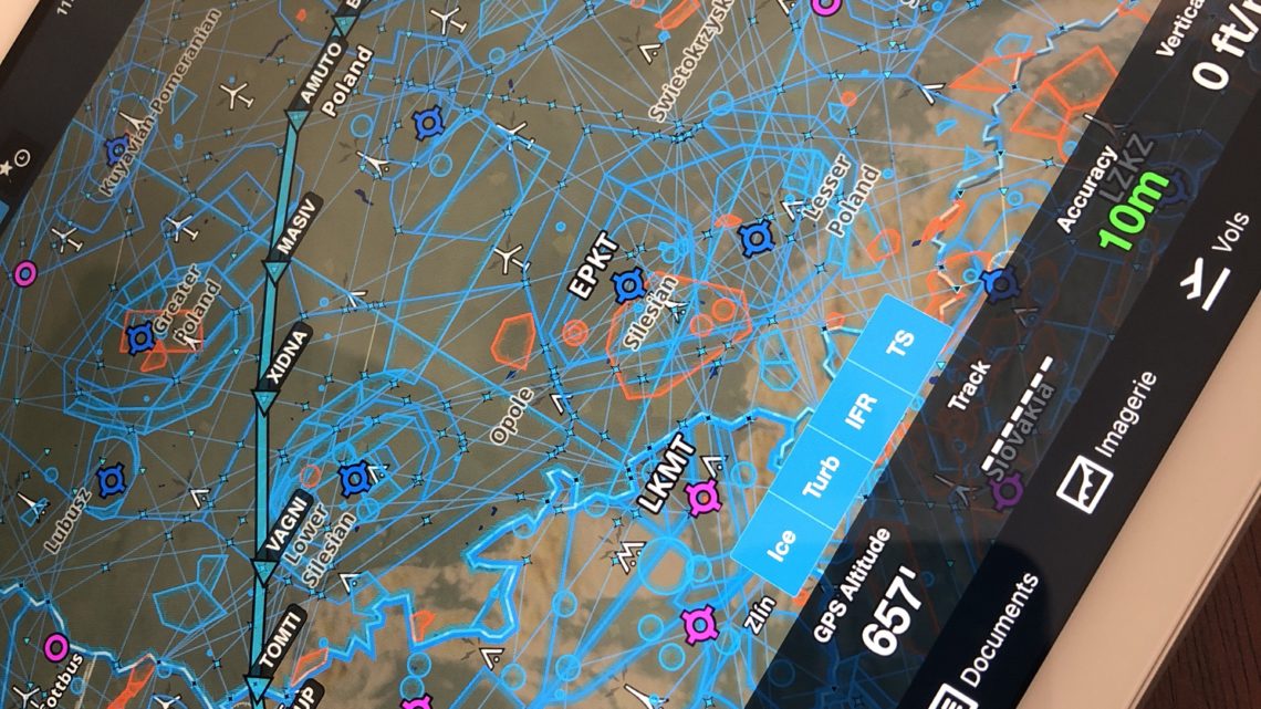 Préparation de la navigation vers Varsovie « EPMO – Modlin » dégagement « EPWA – Chopin»